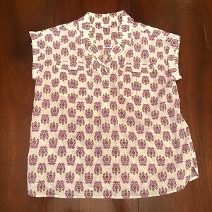 J. Jill Pink and White Floral Blouse